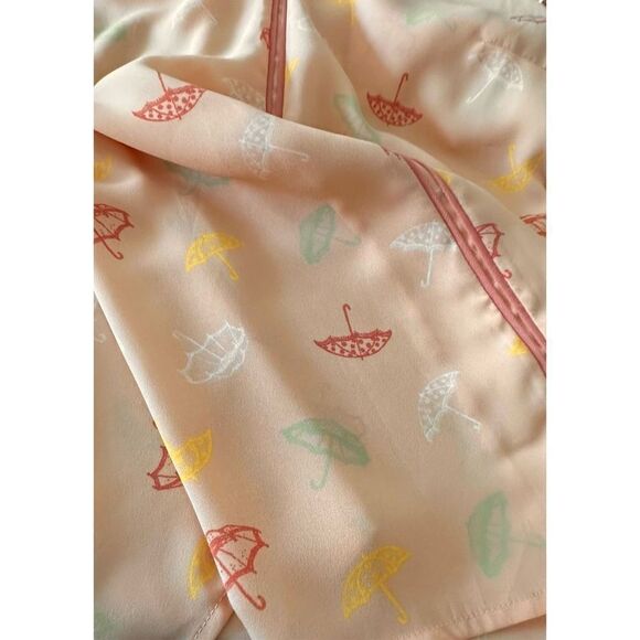 ModCloth Women’s Sleeveless V-Neck Umbrella Print Top Peach Size Small - Picture 2 of 6